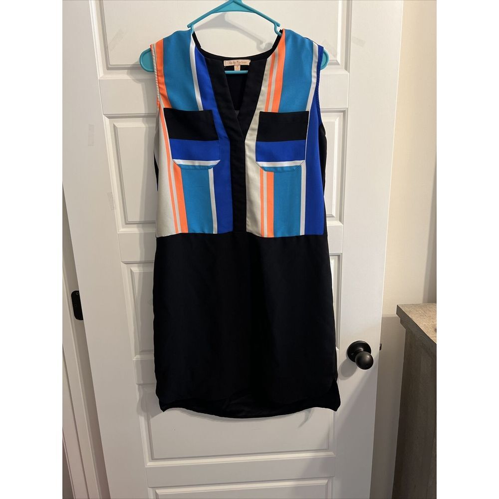 Gibson Latiner Women's‎ Multicolor V Neck Sleeveless Dress Small